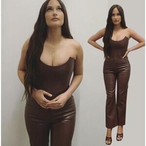 Miaou | NWT Brown Vegan Leather Set Junior Pant Leia Corset L